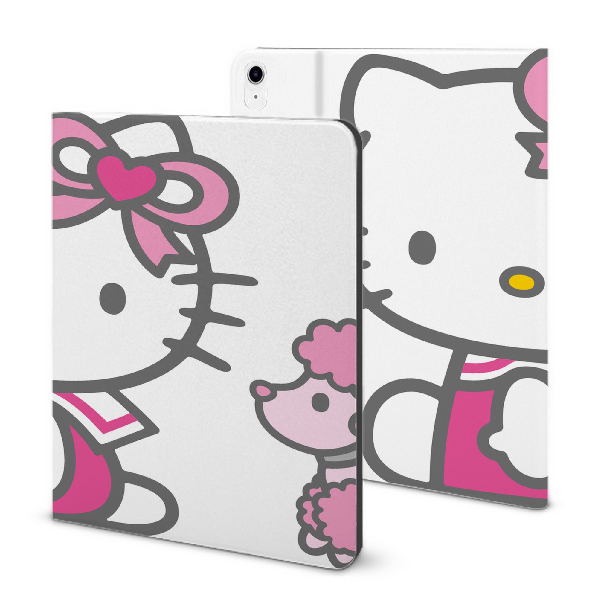 （画像用） Hello Kitty ハローキティ IPad ケース ブック型 PUレザー TPU 耐衝撃 軽量 薄型 ペン収納なし 全面保護 IPad 各モデル対応
